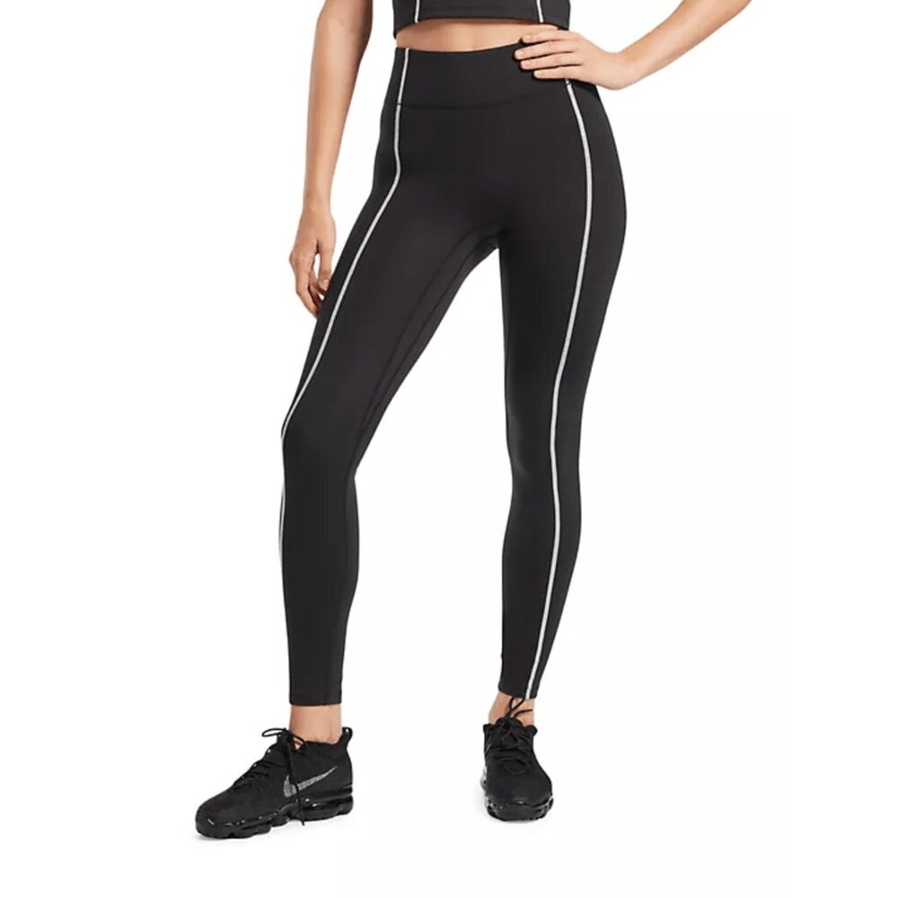 BANDIER Center Stage Contrast Trim Leggings BLACK SMALL NEW WOT